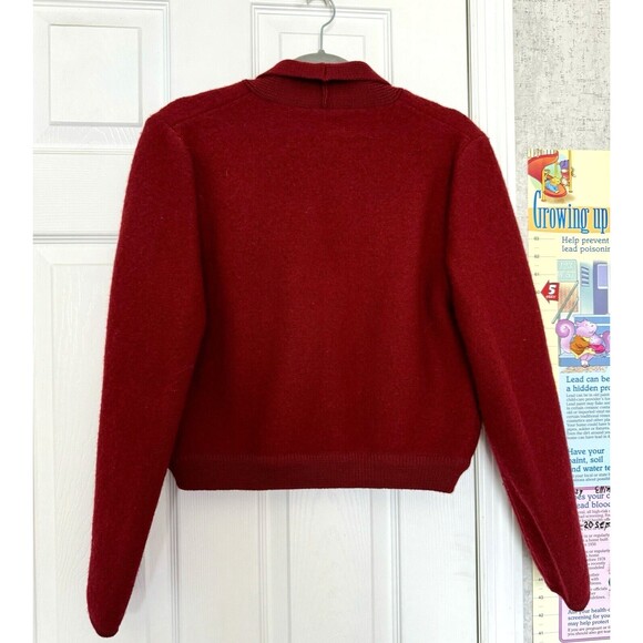 VTG Deans Of Scotland Women’s Mahogany Brown Medium Boiled Wool Cardigan - Picture 7 of 10